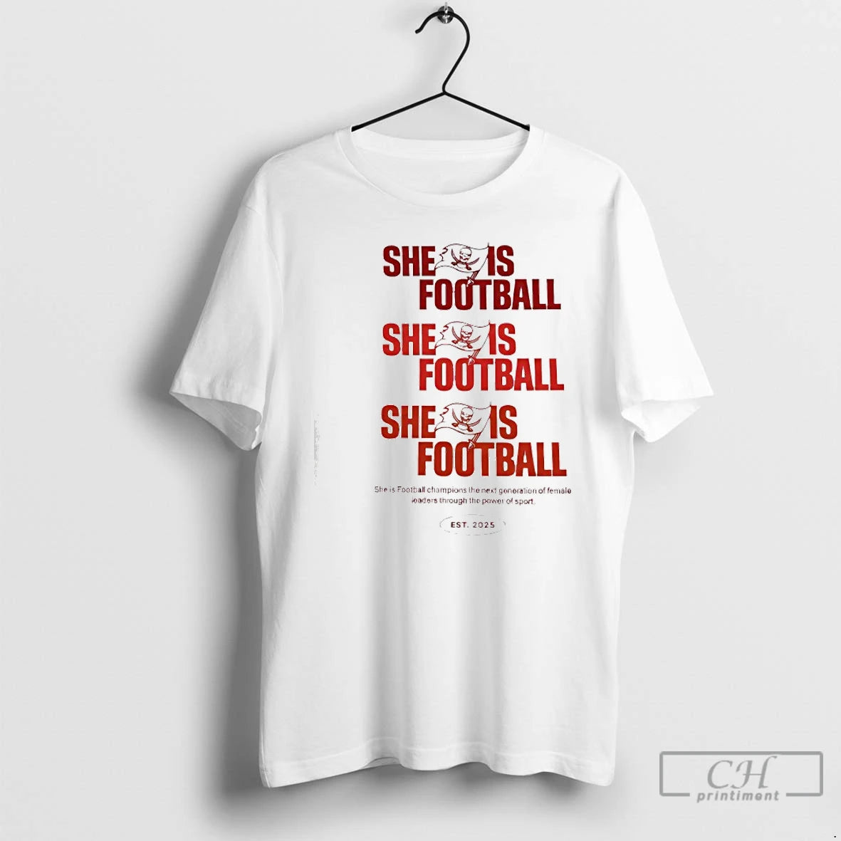 Classic Tampa Bay Buccaneers She Is Football Est 2025 T-Shirts, Hoodie, Sweatshirt | InkThreadWorks.com