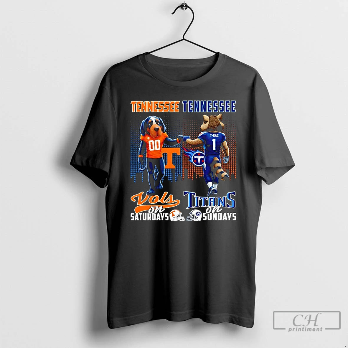 Classic Tennessee Volunteers On Saturdays X Tennessee Titans On Sundays Mascot T-Shirts, Hoodie, Sweatshirt