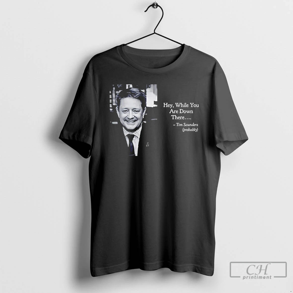 Classic Tim Saunders Hey While You Are Down There Philadelphia Hockey T-Shirts, Hoodie, Sweatshirt | InkThreadWorks.com