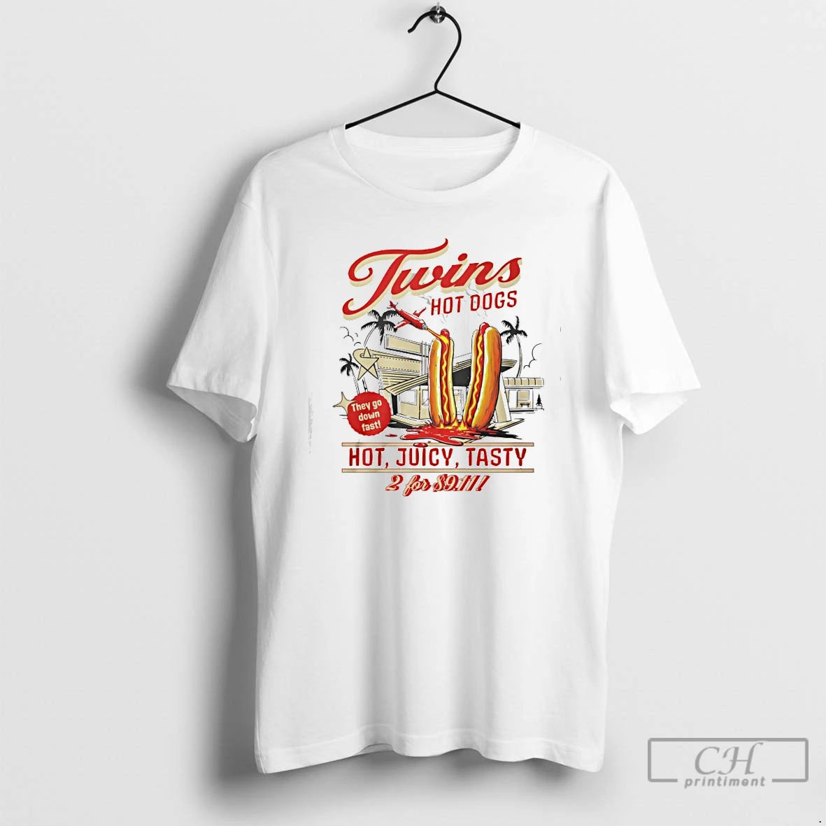 Classic Twins Hot Dogs Hot Juicy Tasty T-Shirts, Hoodie, Sweatshirt | InkThreadWorks.com