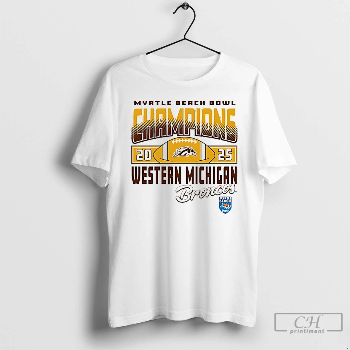 Classic Western Michigan Broncos 2025 Myrtle Beach Bowl Champions Logo T-Shirts, Hoodie, Sweatshirt | InkThreadWorks.com