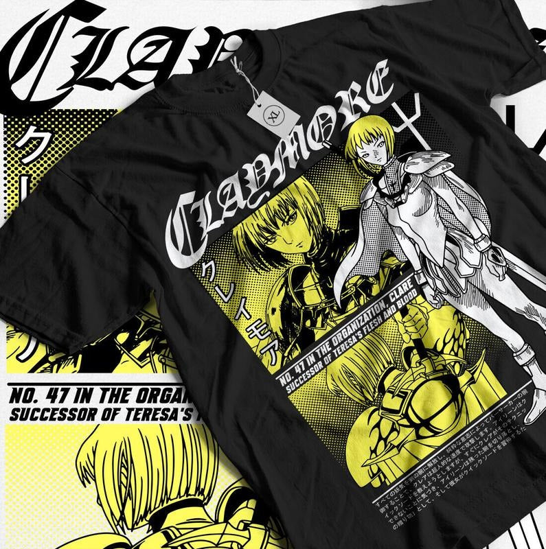 Claymore Clare T-Shirt S-4XL Kawaii Funny Girl Anime Manga Gift Shirt Tshirt S-4XLs Hoodie, Sweatshirt | InkThreadWorks.com
