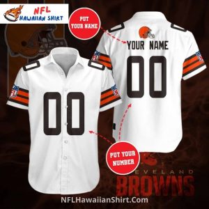 Cleveland Browns Aloha Shirt - Customizable White Jersey Design