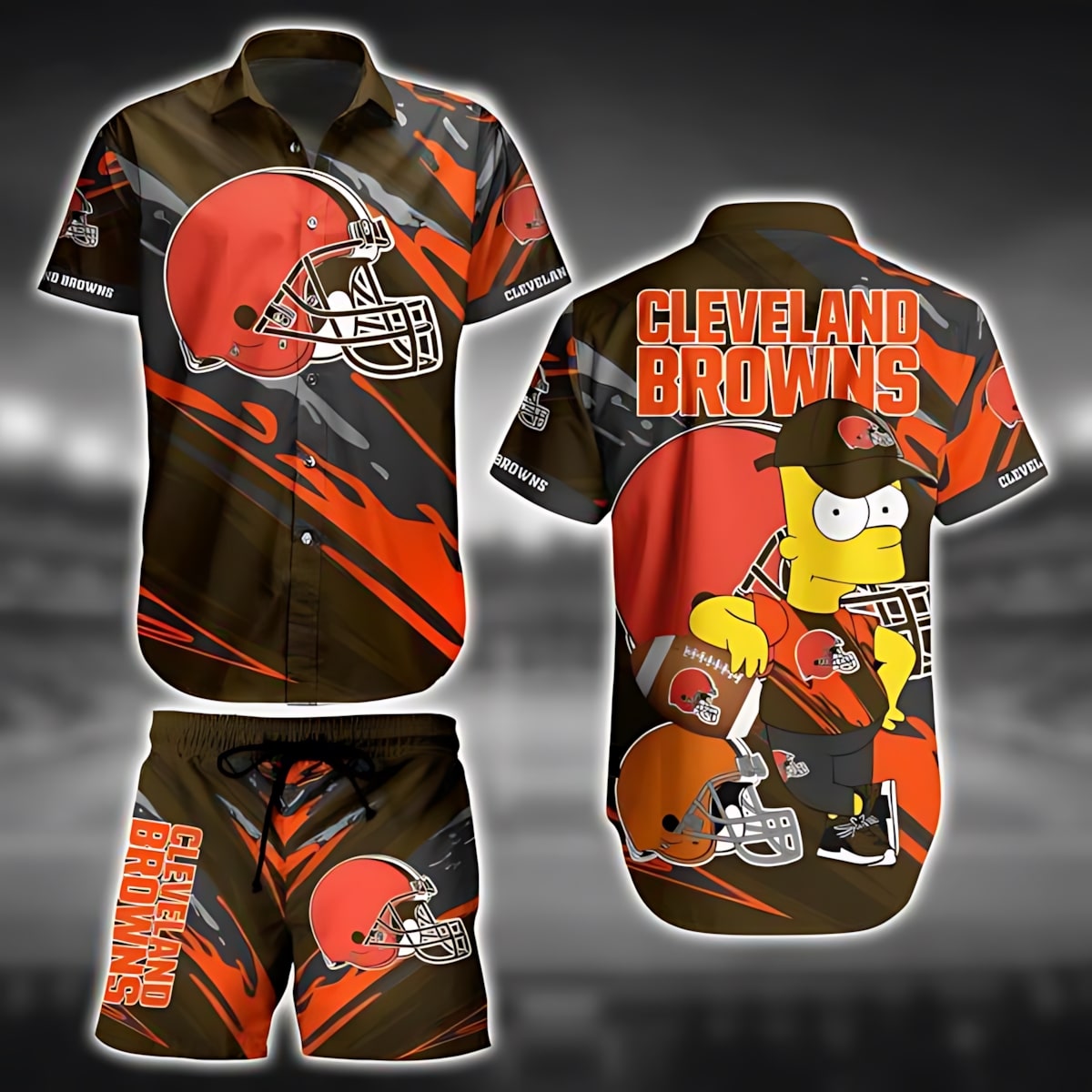 Cleveland Browns Hawaiian Shirt Cartoon Blitz Design 107924