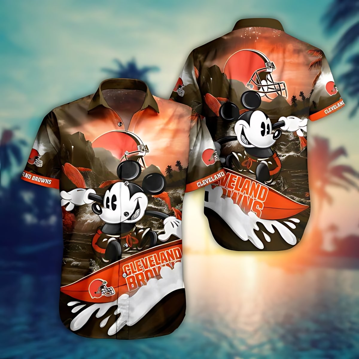 Cleveland Browns Hawaiian Shirt Surfing Adventure 525882