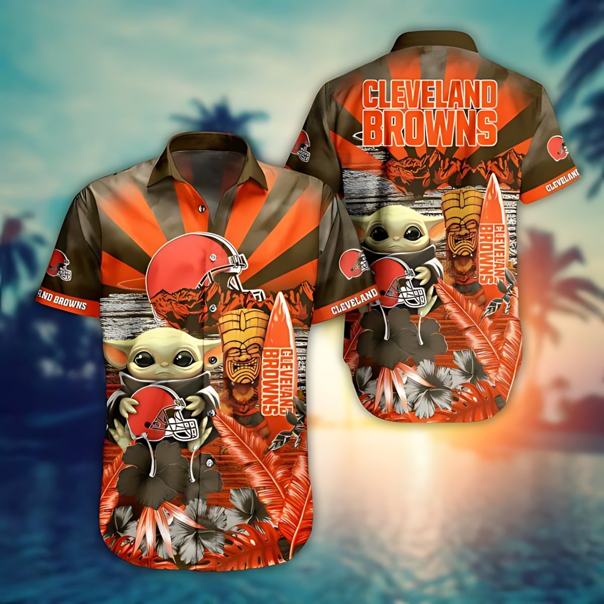 Cleveland Browns Hawaiian Shirt Tiki Time Design 441144