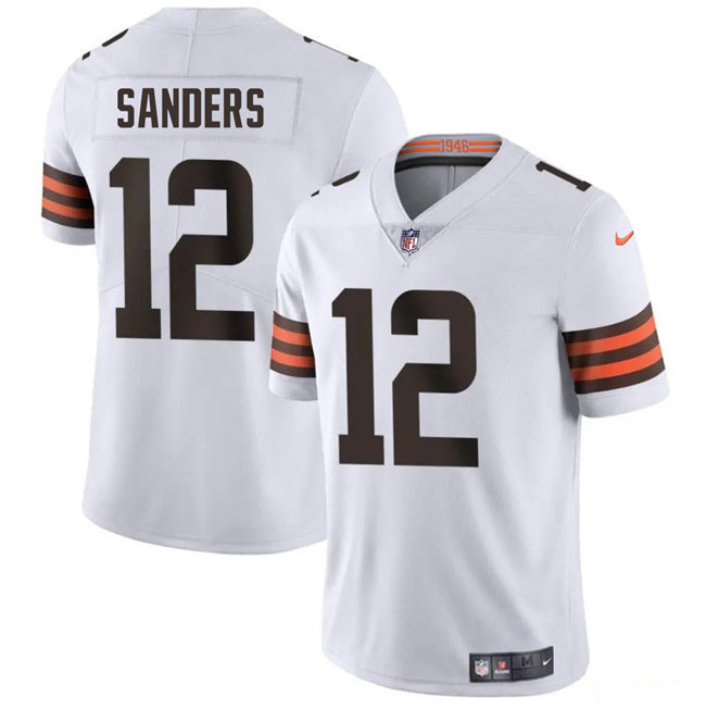 Cleveland Browns #12 Shedeur Sanders White 2025 Draft Vapor Untouchable Limited