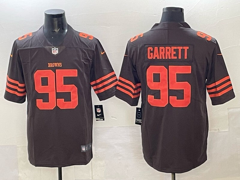 Cleveland Browns #95 Myles Garrett Retro Adult Style 1