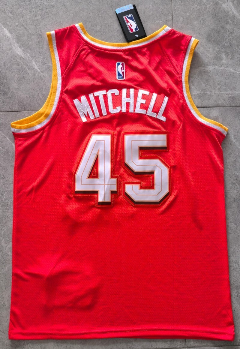Cleveland Cavaliers #45 Donovan Mitchell Cavaliers 45# City Edition Orange Jersey Style 1