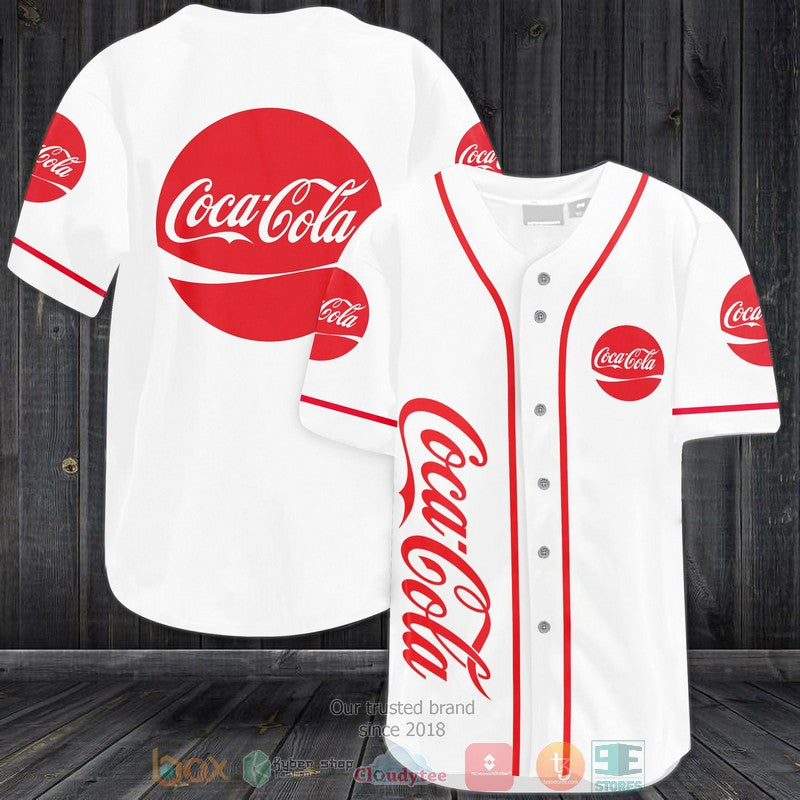 Coca Cola white red Baseball shirt