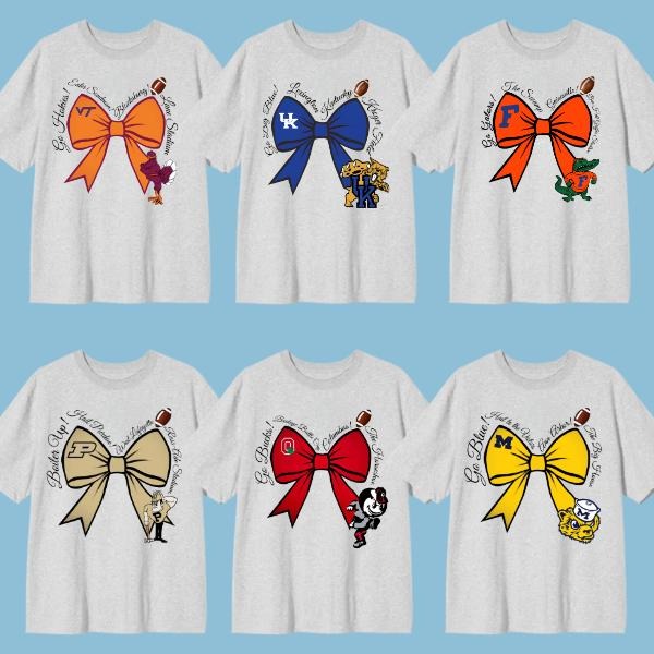 'College Bow Mascot T-Shirt, Game Day Spiritwear Tee for Football Fans, Vintage NCAA Graphic Shirt, Trendy Campus Unisex Shirt, Gift for Her