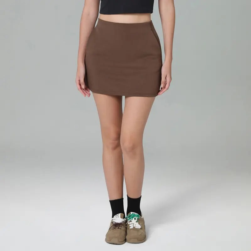 Colorfulkoala Women's Mid-Waist Modal A-Line Skirt with Side Pockets Slimming Waist Design for Sports, Work & Casual Wear...