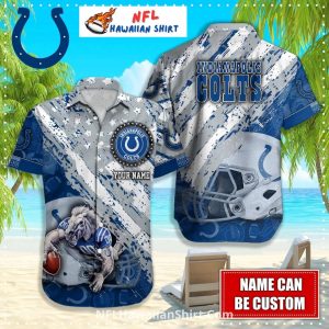 Colts Hawaiian Shirt Custom Name Warrior Horse Football Art