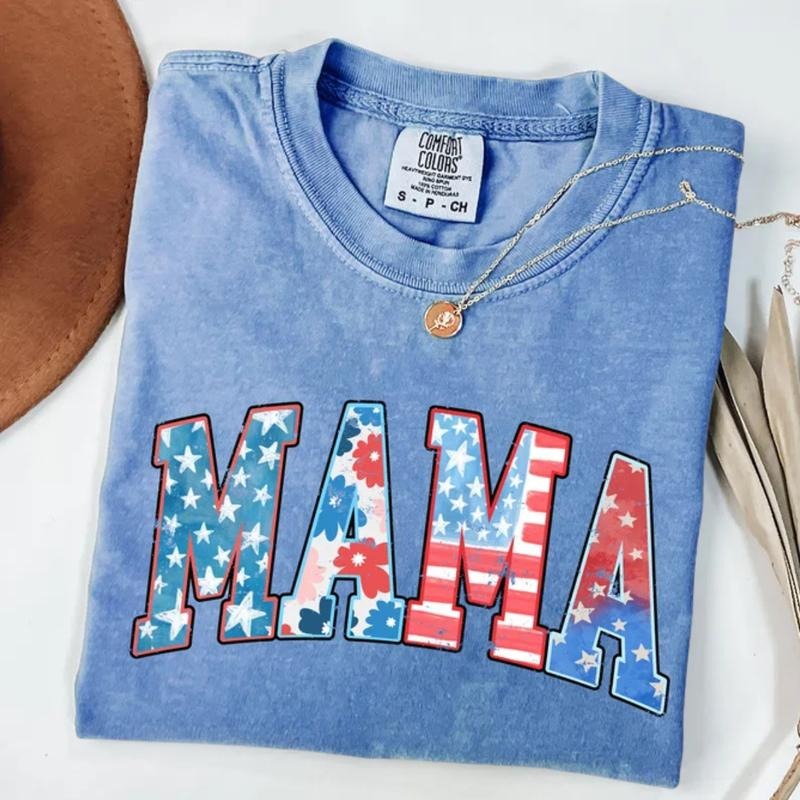 Comfort Colors American Mama T-shirt, Mama T-shirt, Retro Mama America Tee, 4th Of July T-shirt, American Mama, Retro Usa Tshirt, USA Tee