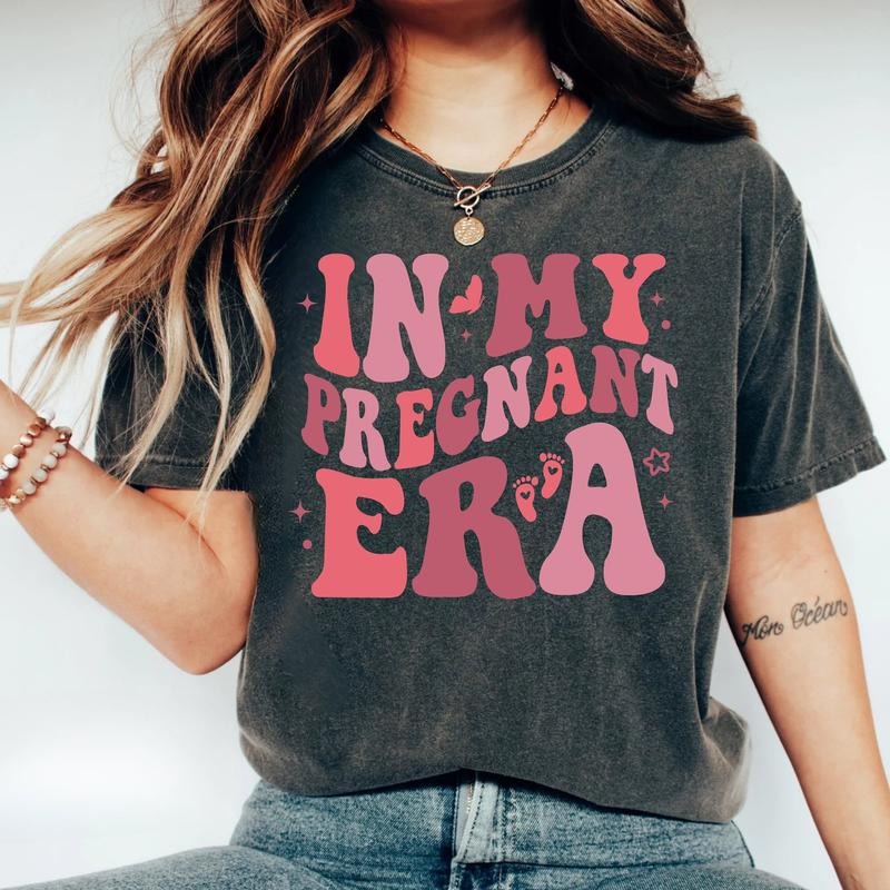 Comfort Colors In My Pregnant Era T-Shirt, Pregnancy T-Shirt Mom To Be T-Shirt, New Baby Announcement Pregnancy...
