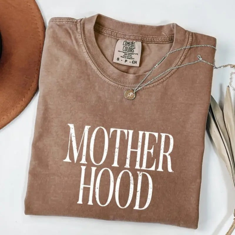 Comfort Colors Mother Hood T-Shirt, Mom Life Tee, Oversized Graphic Mom T-shirt, Trendy Mama Shirt, Motherhood TShirt, Cool Mom Club