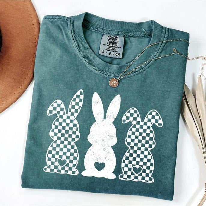 Comfort Colors Retro Easter Bunny Shirt, Womens Easter Bunny Gift, Cute Easter Day Shirt, Bunny Lover Tee, Teacher Easter T-Shirt, Bunny Graphic Tee