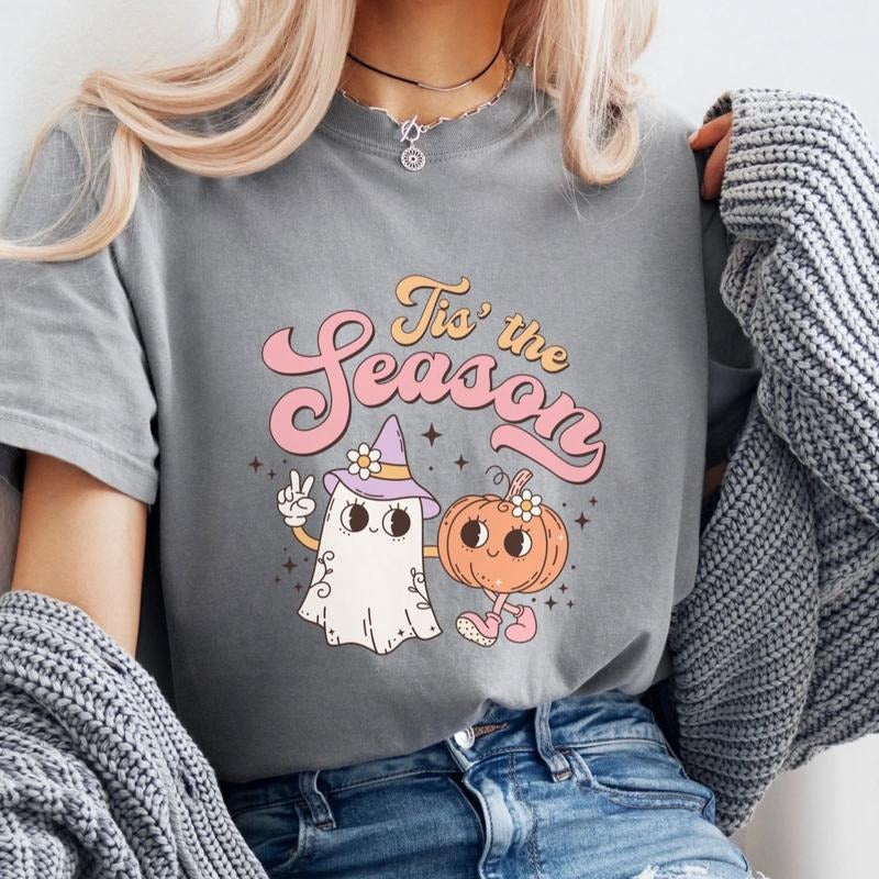 Comfort Colors Tis the Season Women's Short Sleeve Casual Cotton Graphic Tee - Top Womenswear