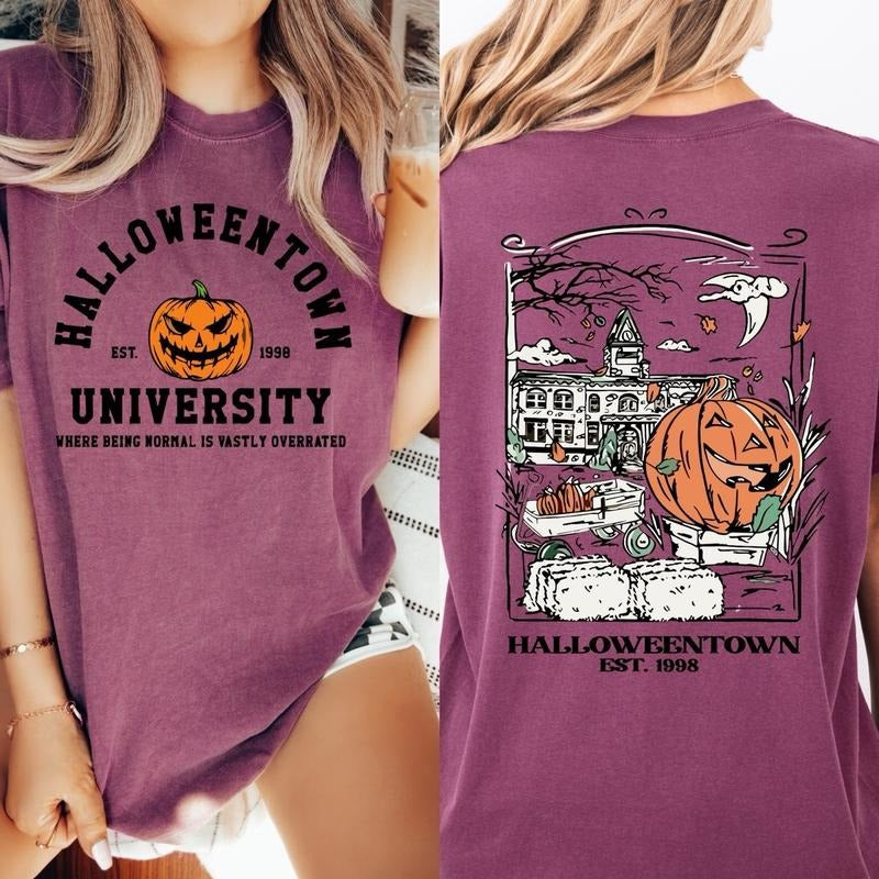 Comfort colors Halloweentown university short sleeve casual cotton graphic tshirt