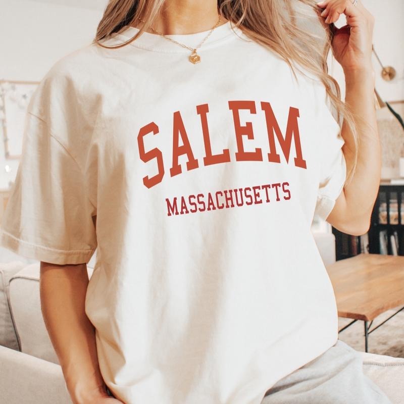 Comfort colors Salem Massachusetts short sleeve cotton casual graphic tee gildan longsleeve crewneck sweater