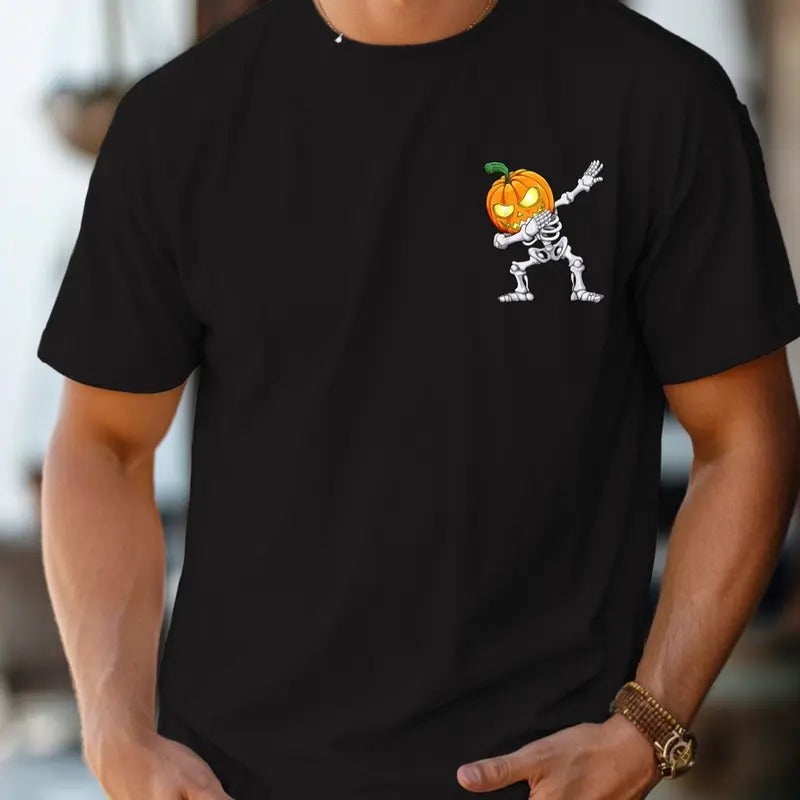 Comfort colors dabbing skeleton pocket short sleeve casual cotton graphic tshirt