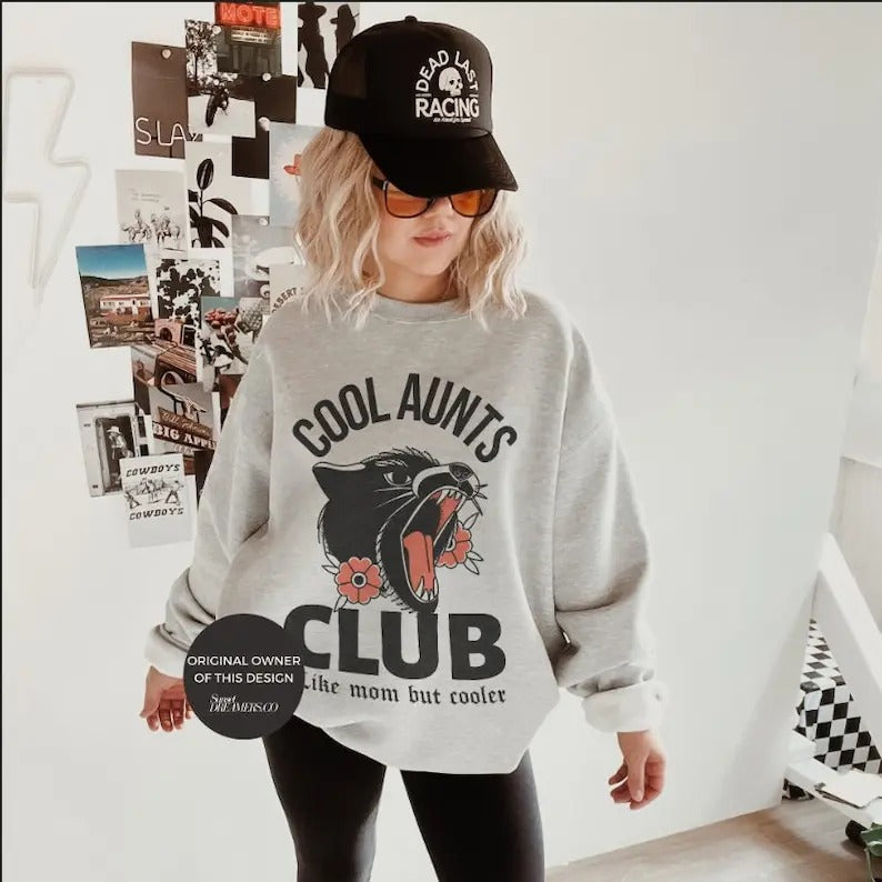 Cool Aunts Club Aunt Sweatshirt Cool Aunt Sweatshirt Cool Aunts Club Promoted To Aunt Cool Aunt Shirt Aunt Sweater Future...