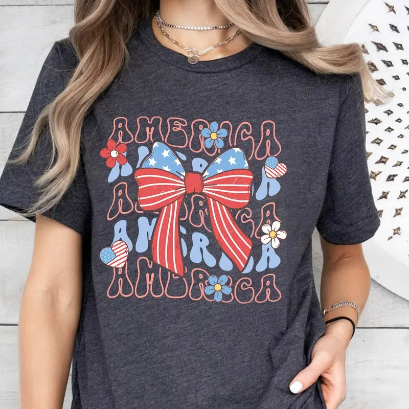Coquette American Flag Shirt, Coquette 4th Of July Shirt, 4th of July sublimation, America Shirt, American Flag sublimation, Coquette 4th Of July Shirt
