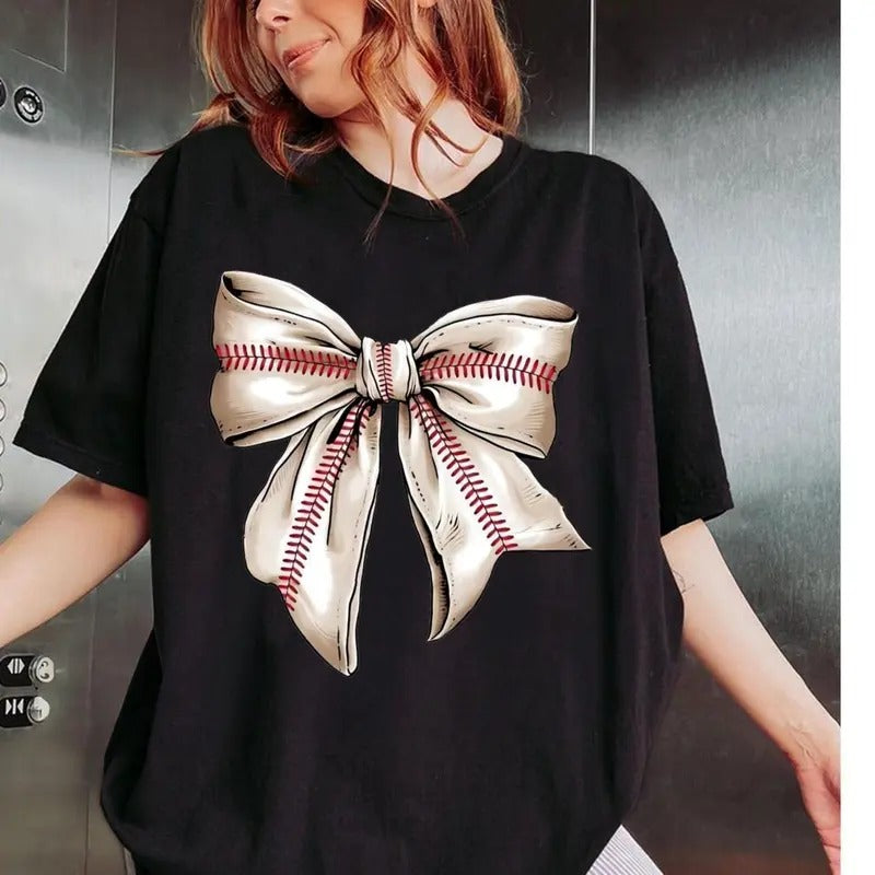 Coquette Baseball T-shirt,Baseball Mom Gift, Softball Lover Shirt,Baseball Game Day Hoodie, Sweatshirt | InkThreadWorks.com