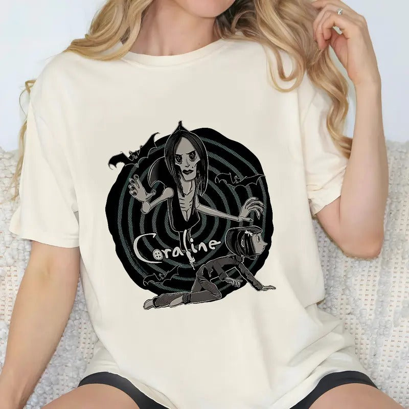Coraline Beldam T-Shirt, Horror Coraline movies, Horror Character Shirt, Halloween Crewneck Sweatshirt Hoodie