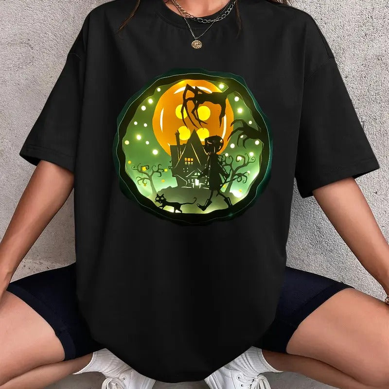 Coraline Moon Button Shirt, Horror Coraline movies, Horror Character Shirt, Halloween Crewneck Sweatshirt