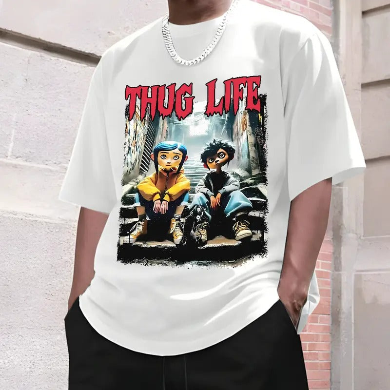 Coraline and Wybie Thug Life Shirt, Horror Corline movies, Horror Character Shirt, Halloween Crewneck Sweatshirt