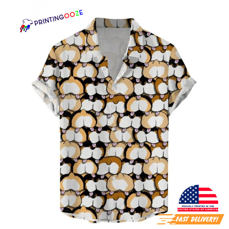 Corgi Butt Cute Hawaiian Shirt