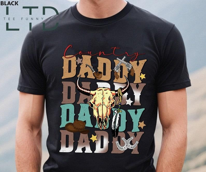 Country Daddy Shirt, Western Dad Shirt, Cow Skull Daddy Shirt, Gift For Dad, Cowboy Dad Shirt, Howdy Dad Shirt, Father's...