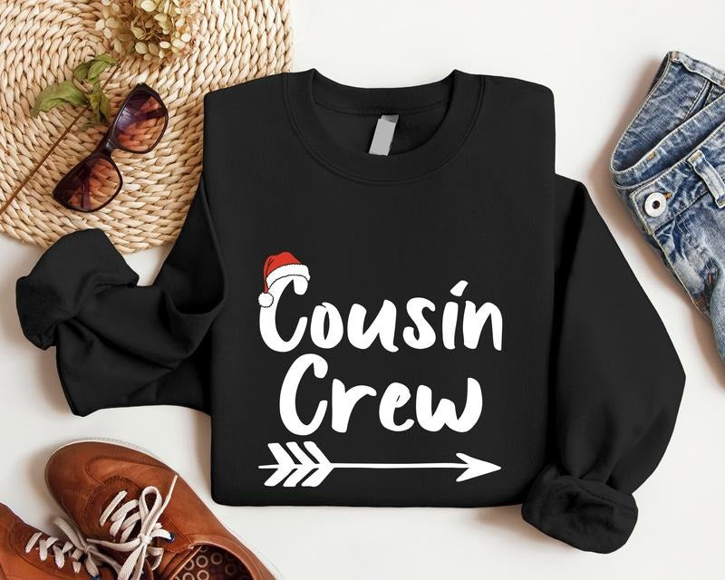 Cousin Crew Sweatshirt, Christmas 2023 Cousin Group Gift Hoodie, Family Matching Xmas Party Sweater, Cousins Gathering...