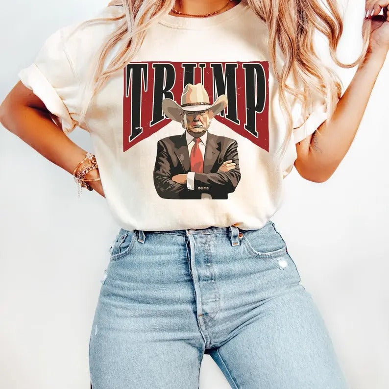 Cowboy Trump Shirt, Western Trump Shirt, Republican Shirt, Trump for President 2024 Shirt, Make America Great Again, MAGA...