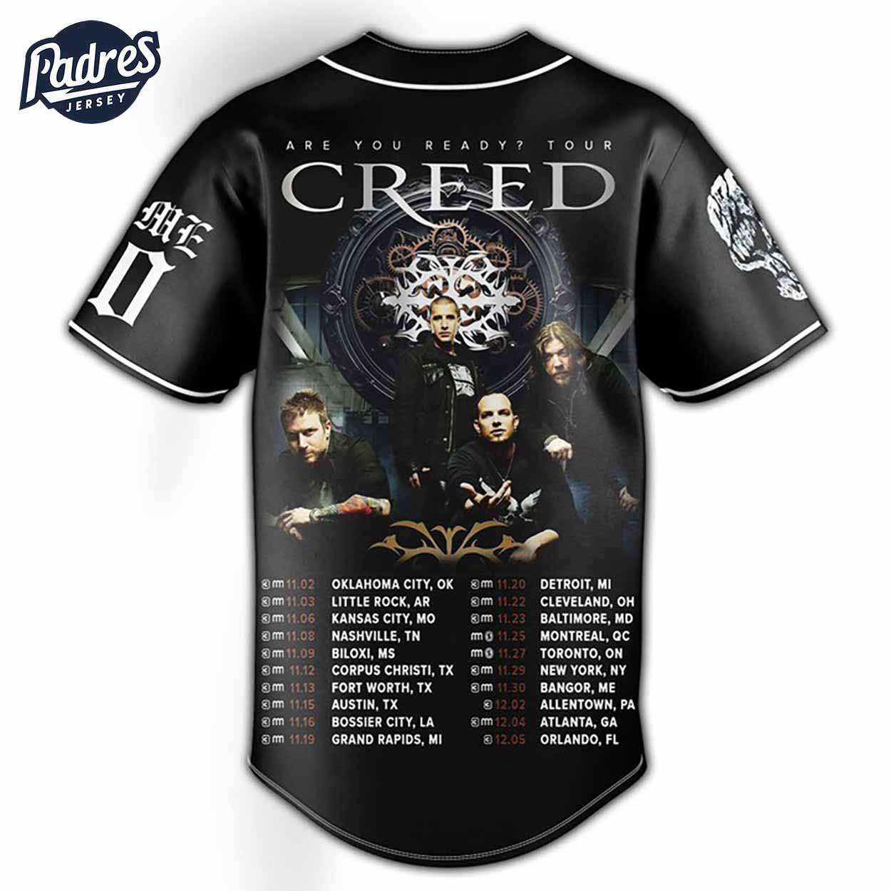 Creed Are You Ready Tour Baseball Jersey Outfit - Music Merch - Padres Jersey Oasis: Elevate Your Baseball Style Game