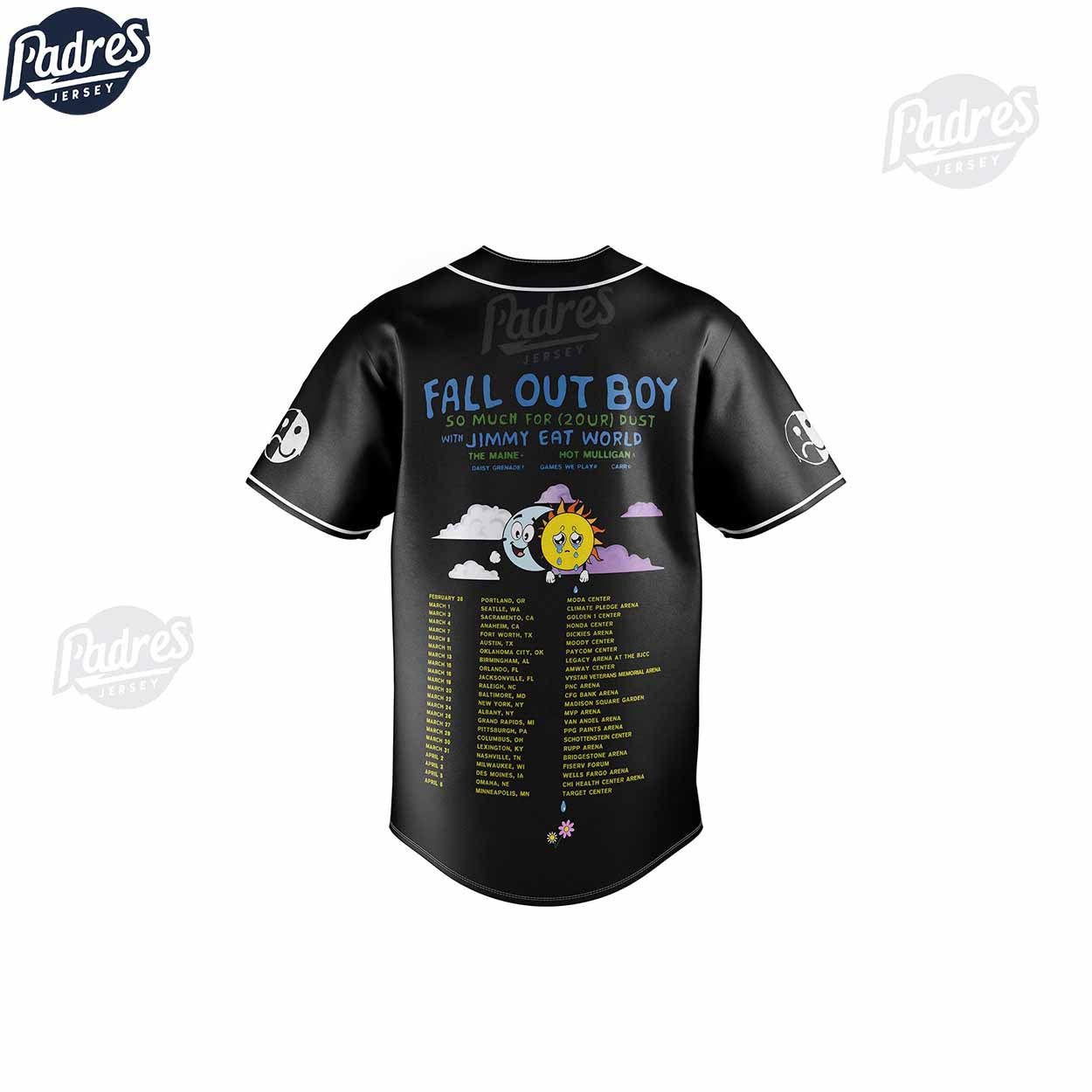 Custom Fall Out Boy 2024 Tour Baseball Jersey - Padres Jersey Oasis: Elevate Your Baseball Style Game