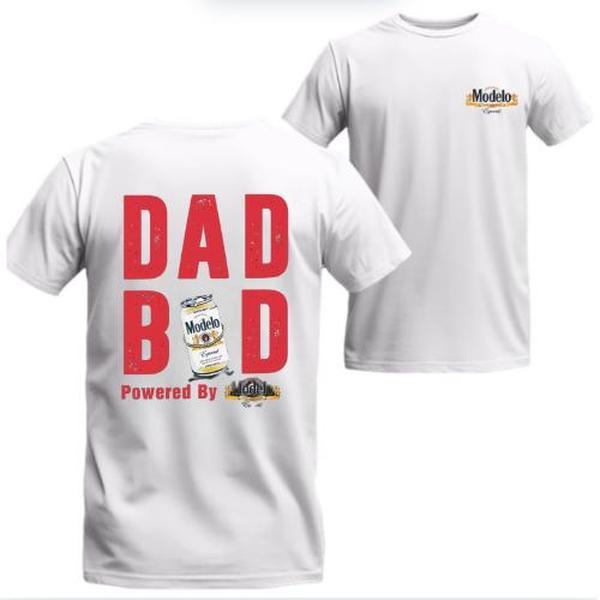 Dad Bod Powered By Modelo T-shirt, Beer Can Graphic, Fun Unisex Tee, Casual Streetwear, Perfect For Father's Day, Gift For Men, Machine Washable