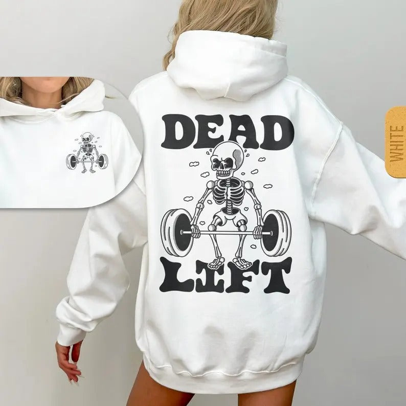 Dad Lift Skeleton Hoodie - Unisex Gym Pump Cover, Funny Workout Hoody, Weightlifting Retro Hooded Sweatshirt, Trendy...