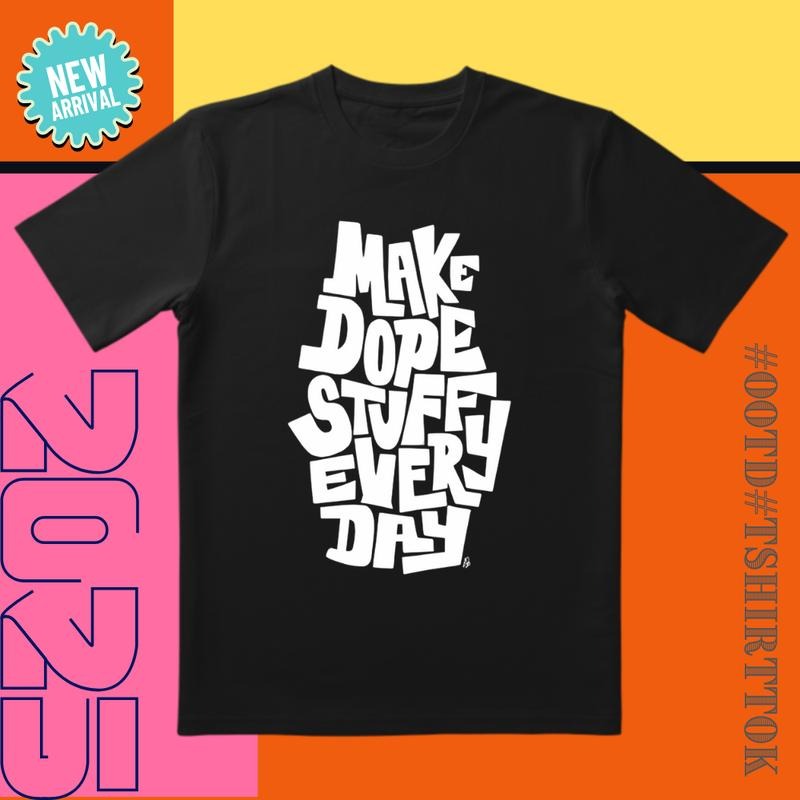 Daily Awesome Outfit | Black-White Contrast Tee | 'Make Awesome Stuff' Motivational | Commute & Date Style Hoodie,...