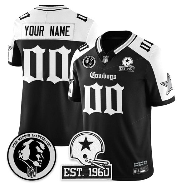 Dallas Cowboys Active Player Custom Black White 2025 F.U.S.E. With John Madden