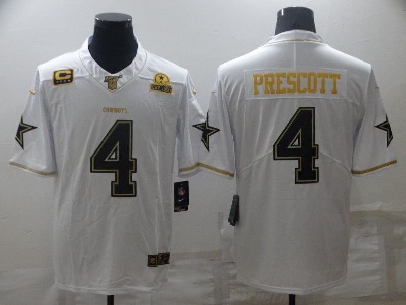 Dallas Cowboys #4 Dak Prescott White Retro Gold 153