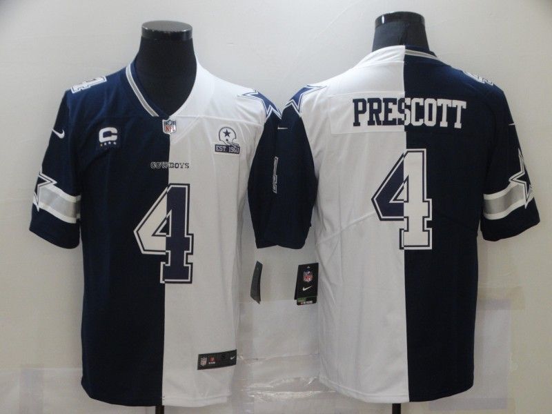 Dallas Cowboys #4 Dak Prescott White Split Adult db17