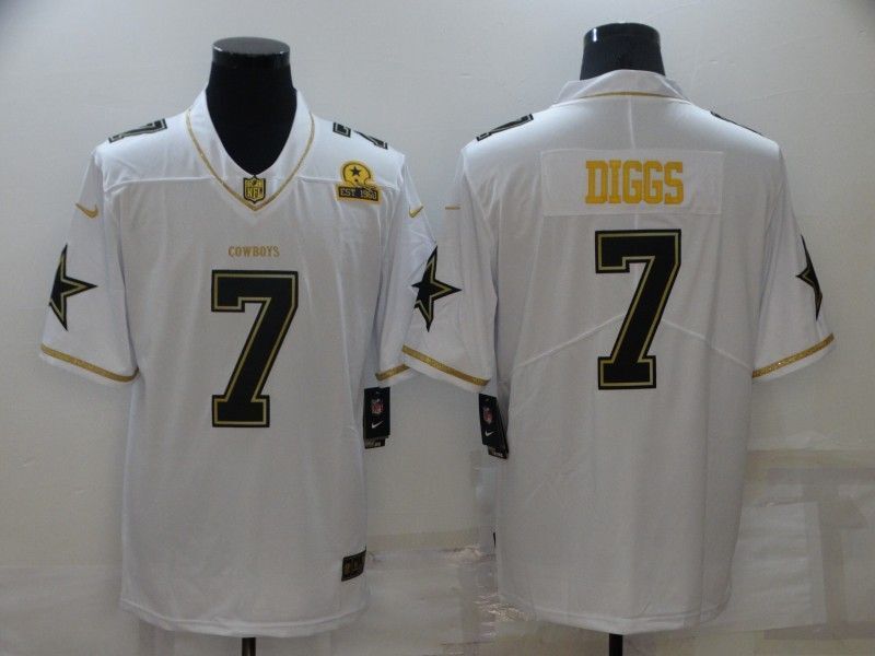 Dallas Cowboys #7 Diggs White Retro Gold 165