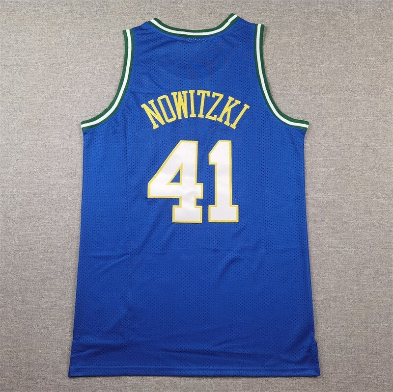 Dallas Mavericks #41 Dirk Nowitzki Mavericks 41 Retro Blue s-xxl Style 1