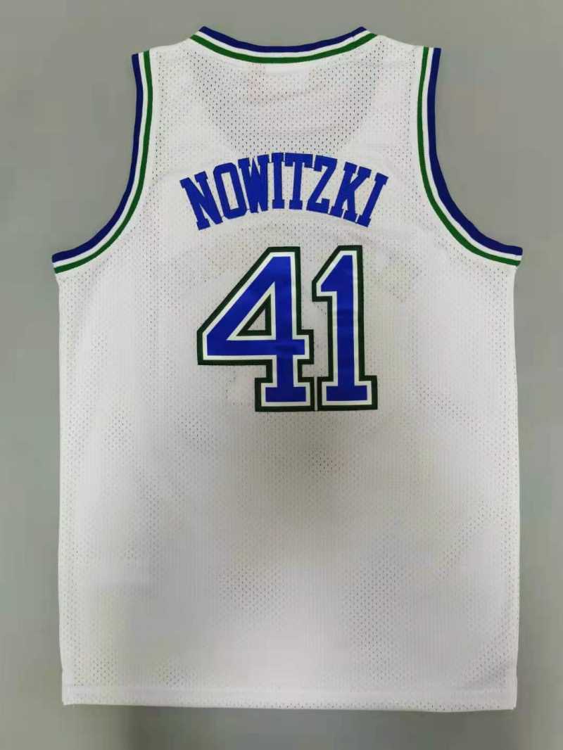 Dallas Mavericks #41 Dirk Nowitzki Mavericks 41# Retro - White Style 1
