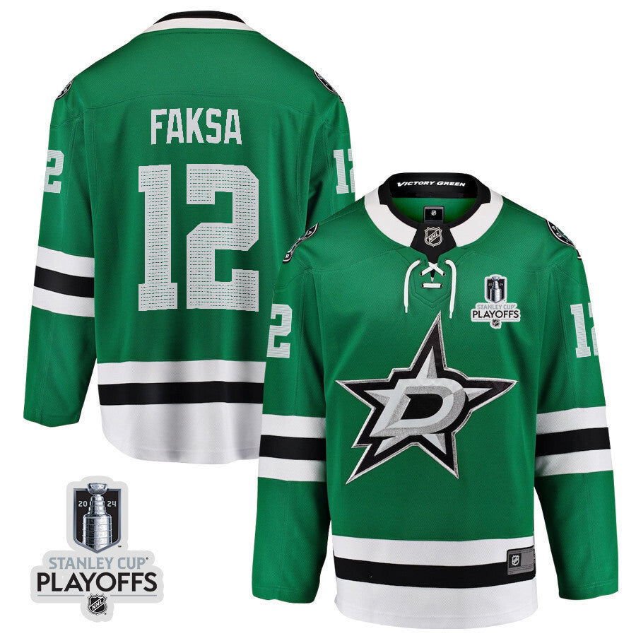 Dallas Stars #12 Radek Faksa 2024 NHL Playoffs Patch Home Jersey