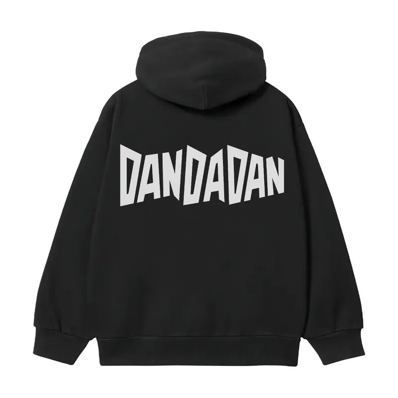 Dandadan "The Protagonist" Heavyweight Vintage Hoodie Cotton Blend Classic Anime Sweatshirt Menswear Tops Pullover Long Sleeve Casual Oversize Black Oversized