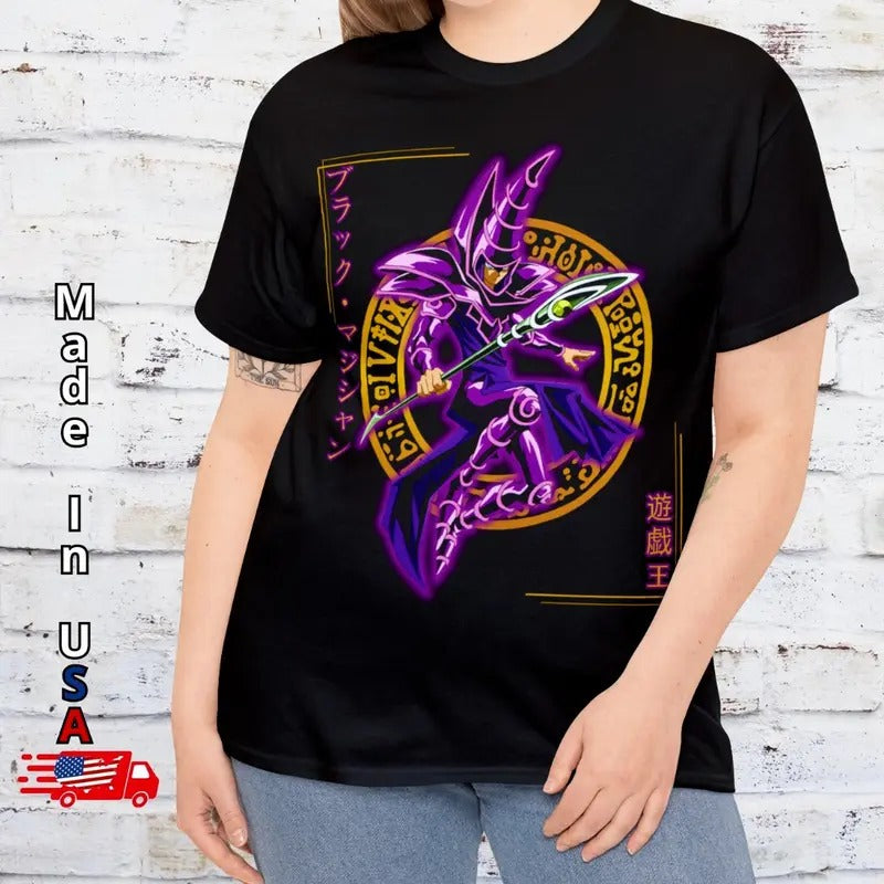 Dark Magician T Shirt Yu Gi Oh Tee 90s Anime Clothing Cosplay Manga Japanese Cotton Menswear