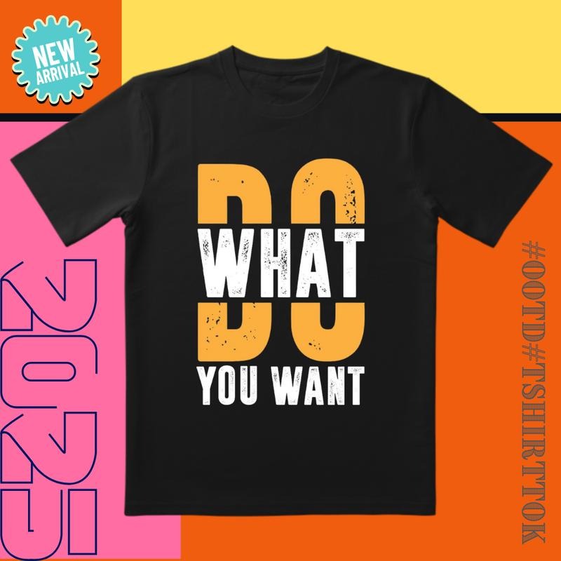 'Do What You Want' Orange-White Vintage Spot Tee | Free Spirit Outfit | Daily/Date Night Essential